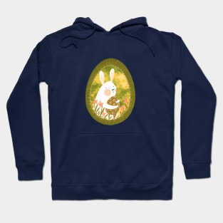 Cute white bunny with floral easter egg decoration, version 7 Hoodie